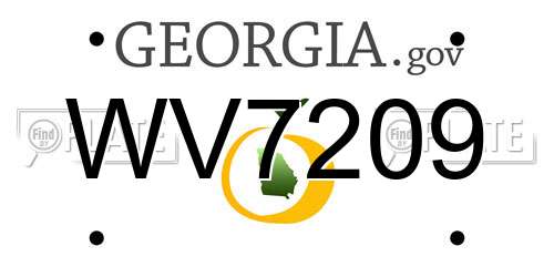WV7209 Georgia License Plate