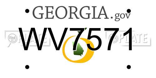 WV7571 Georgia License Plate