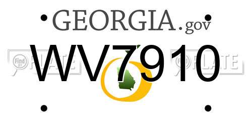 WV7910 Georgia License Plate