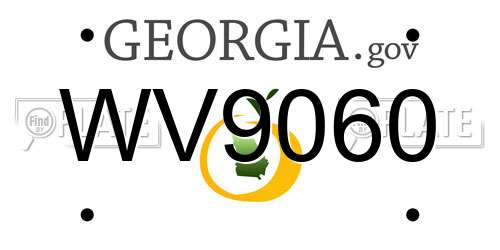 WV9060 Georgia License Plate