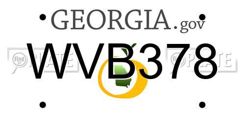 WVB378 Georgia License Plate