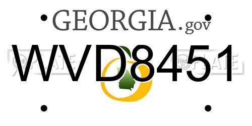 WVD8451 Georgia License Plate