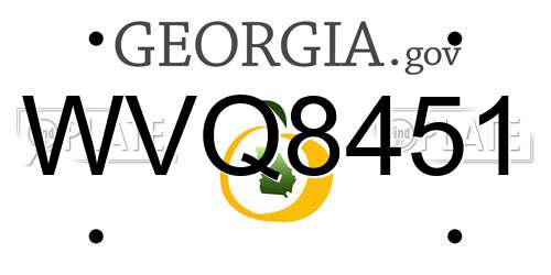 WVQ8451 Georgia License Plate