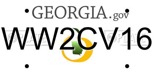 WW2CV16 Georgia License Plate