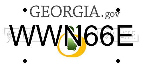 WWN66E Georgia License Plate
