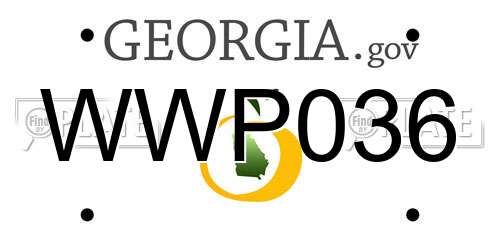 WWP036 Georgia License Plate