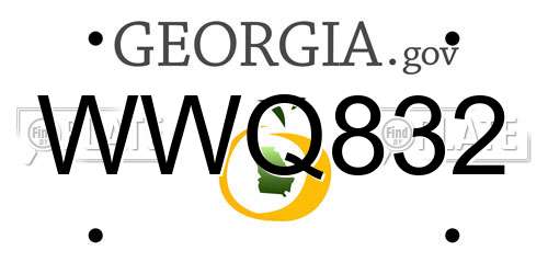 WWQ832 Georgia License Plate