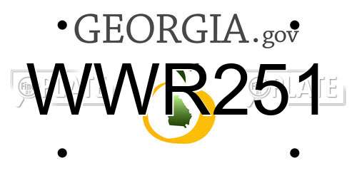 WWR251 Georgia License Plate
