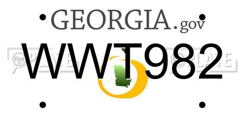 WWT982 Georgia License Plate