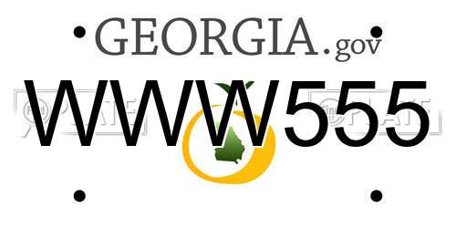 WWW555 Georgia License Plate