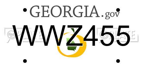 WWZ455 Georgia License Plate