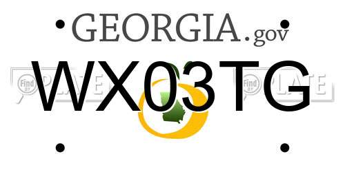 WX03TG Georgia License Plate