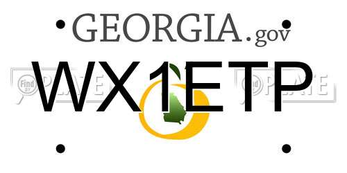 WX1ETP Georgia License Plate