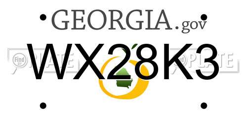 WX28K3 Georgia License Plate