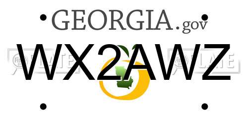 WX2AWZ Georgia License Plate