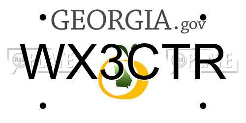 WX3CTR Georgia License Plate
