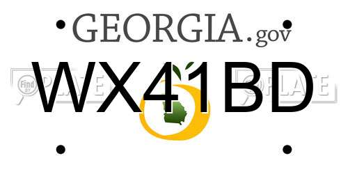 WX41BD Georgia License Plate