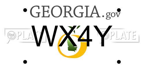 WX4Y Georgia License Plate