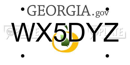 WX5DYZ Georgia License Plate