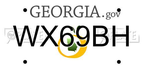 WX69BH Georgia License Plate
