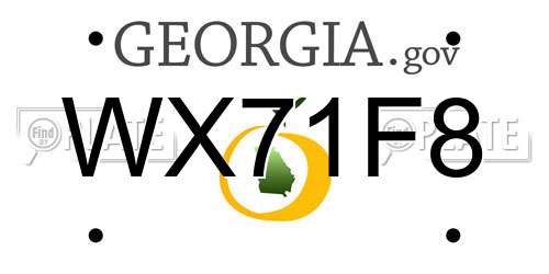 WX71F8 Georgia License Plate
