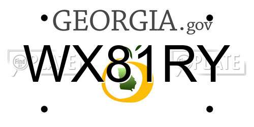 WX81RY Georgia License Plate
