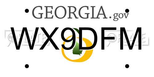 WX9DFM Georgia License Plate
