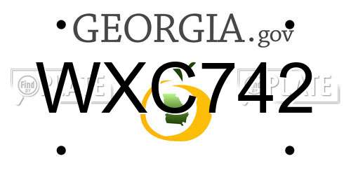 WXC742 Georgia License Plate