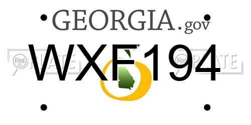 WXF194 Georgia License Plate