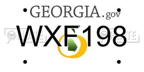 WXF198 Georgia License Plate