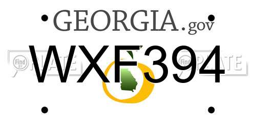 WXF394 Georgia License Plate