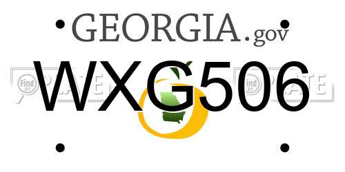 WXG506 Georgia License Plate