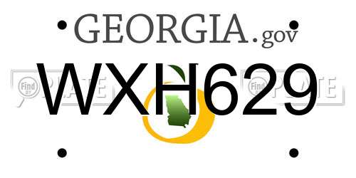 WXH629 Georgia License Plate