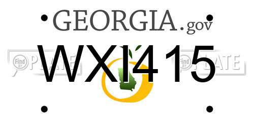 WXI415 Georgia License Plate