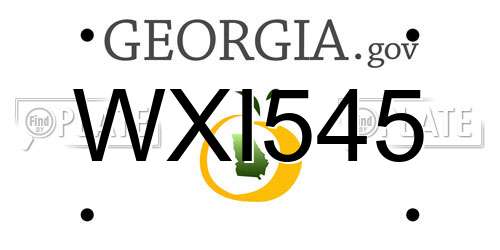 WXI545 Georgia License Plate