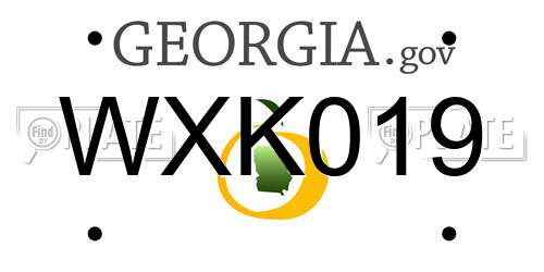 WXK019 Georgia License Plate