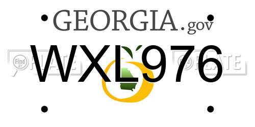 WXL976 Georgia License Plate