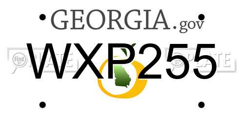 WXP255 Georgia License Plate