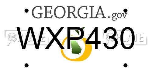 WXP430 Georgia License Plate