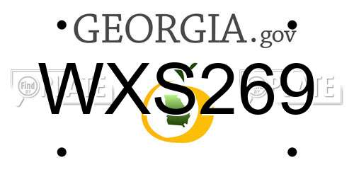 WXS269 Georgia License Plate