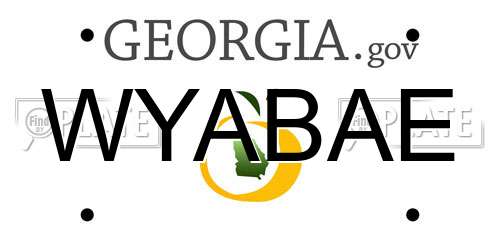 WYABAE Georgia License Plate