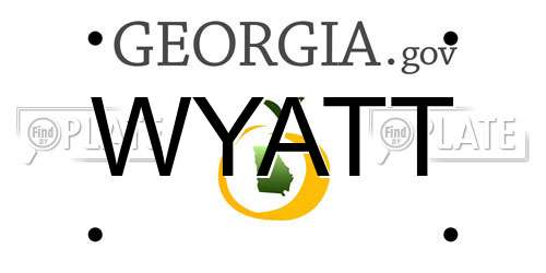 WYATT Georgia License Plate