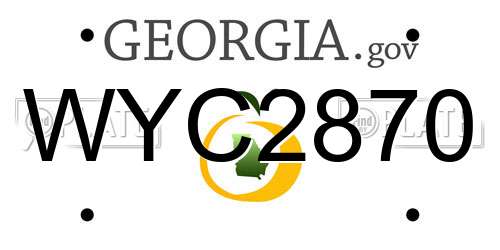 WYC2870 Georgia License Plate