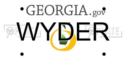 WYDER Georgia License Plate