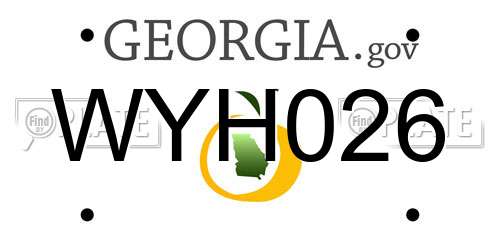 WYH026 Georgia License Plate