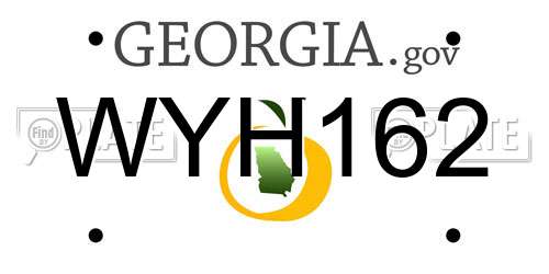 WYH162 Georgia License Plate