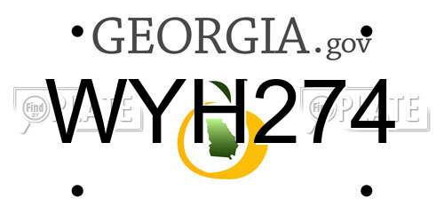WYH274 Georgia License Plate