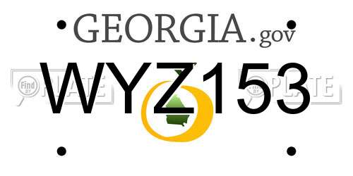 WYZ153 Georgia License Plate