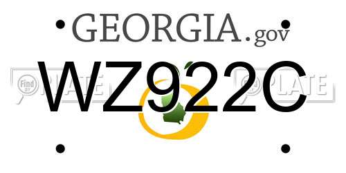 WZ922C Georgia License Plate