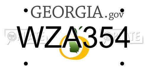 WZA354 Georgia License Plate